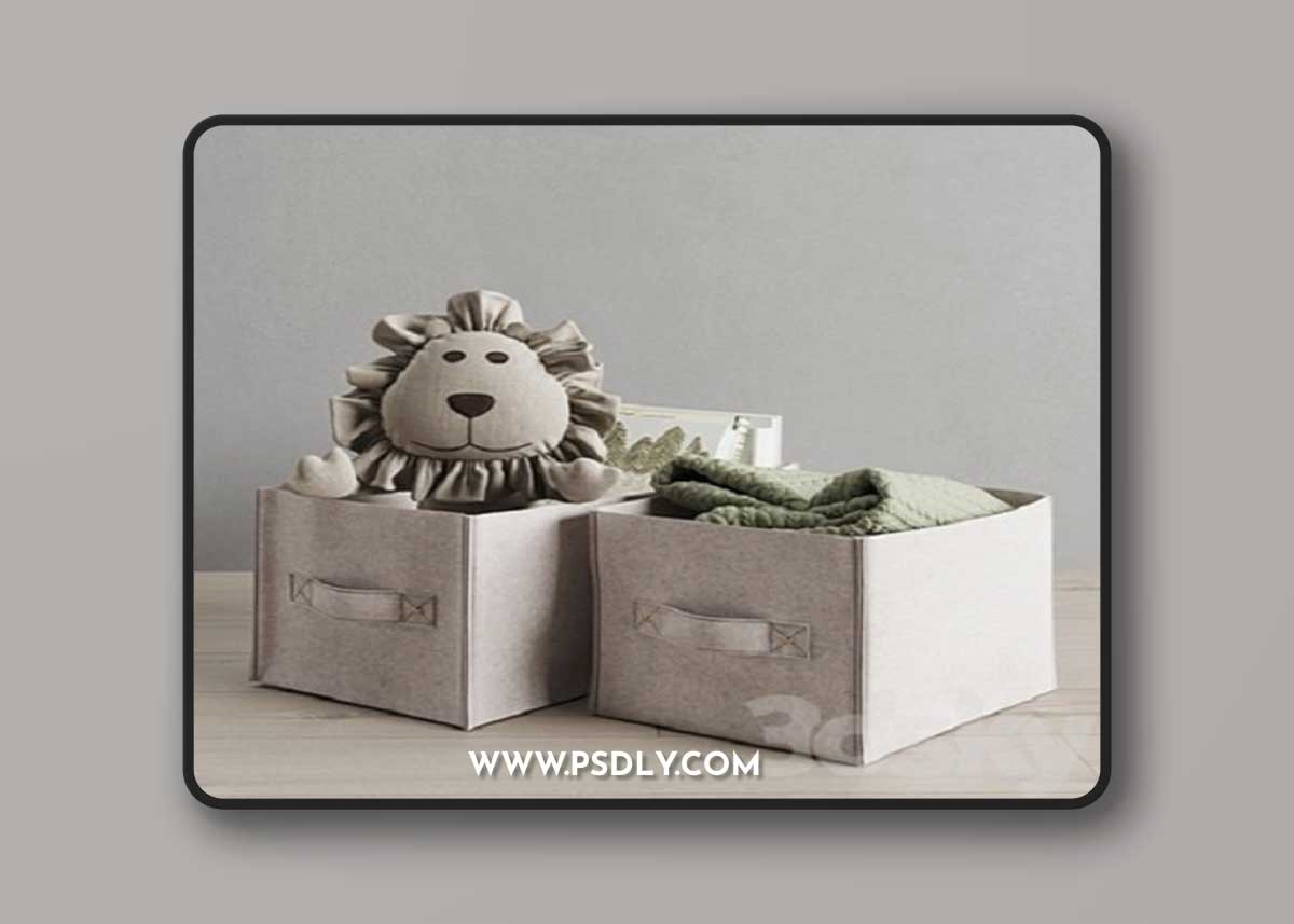 Restoration Hardware Felt Storage Bin