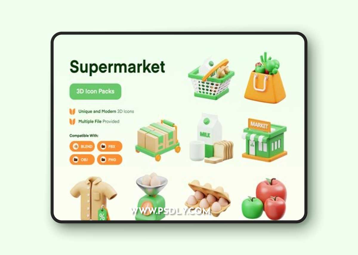 Supermarket 3D Icon Ui8.net