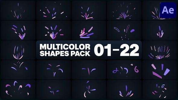 Videohive Multicolor Shapes for After Effects 46102663