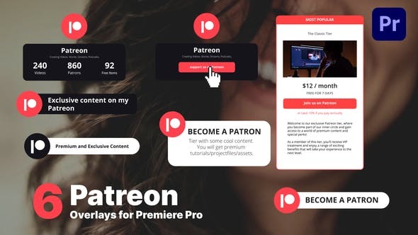 Videohive Patreon Subscribe Overlays 45990884