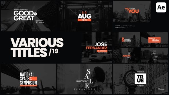 Videohive Various Titles 19 46050964