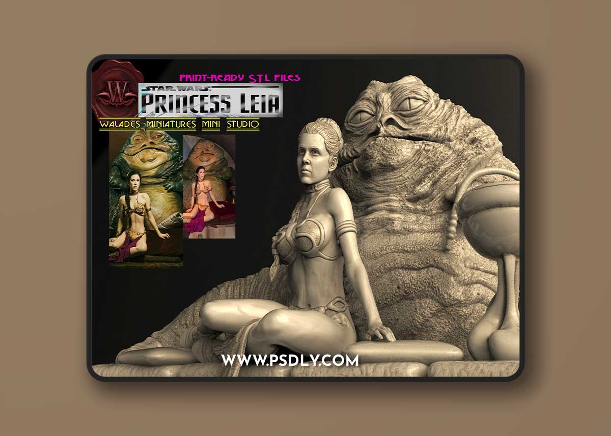 Walades Studio - Princess Leia and Jabba – 3D Print Model