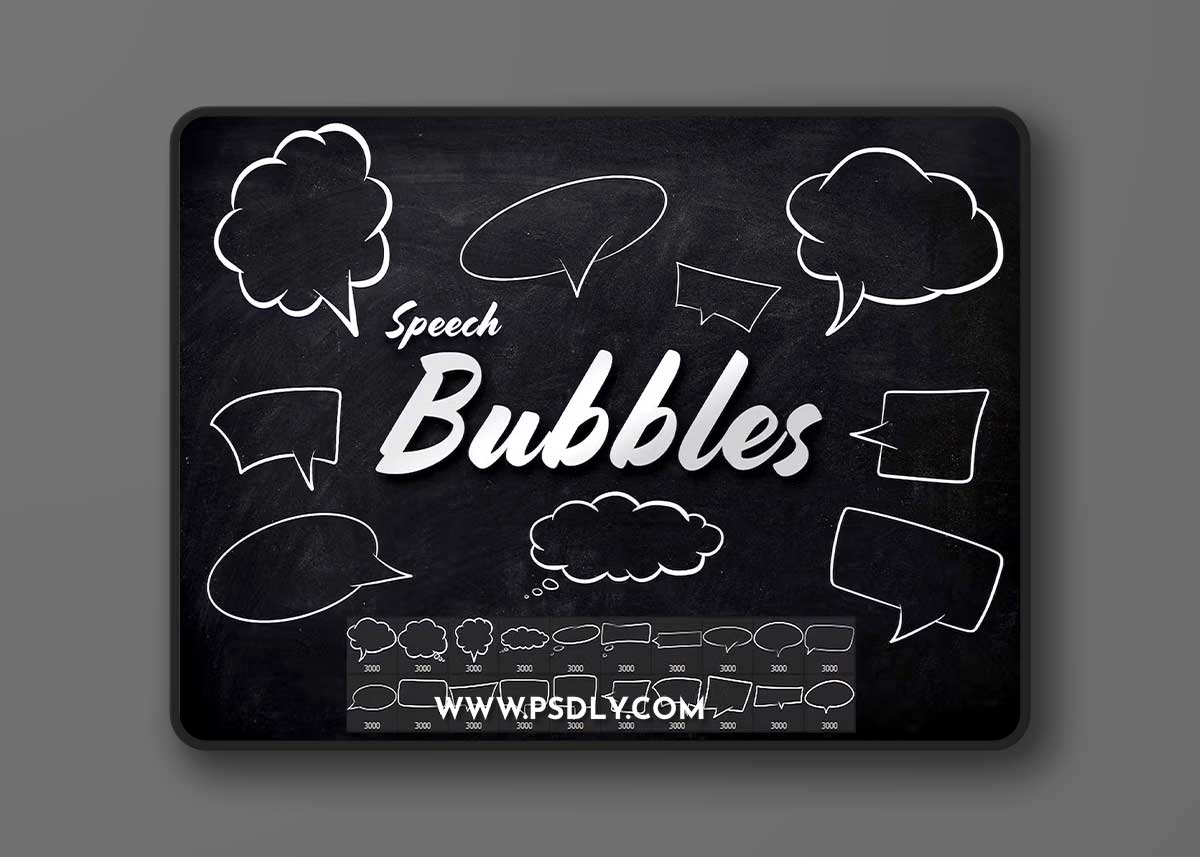 20 Speech Bubbles Photoshop Brushes QZDVUT9