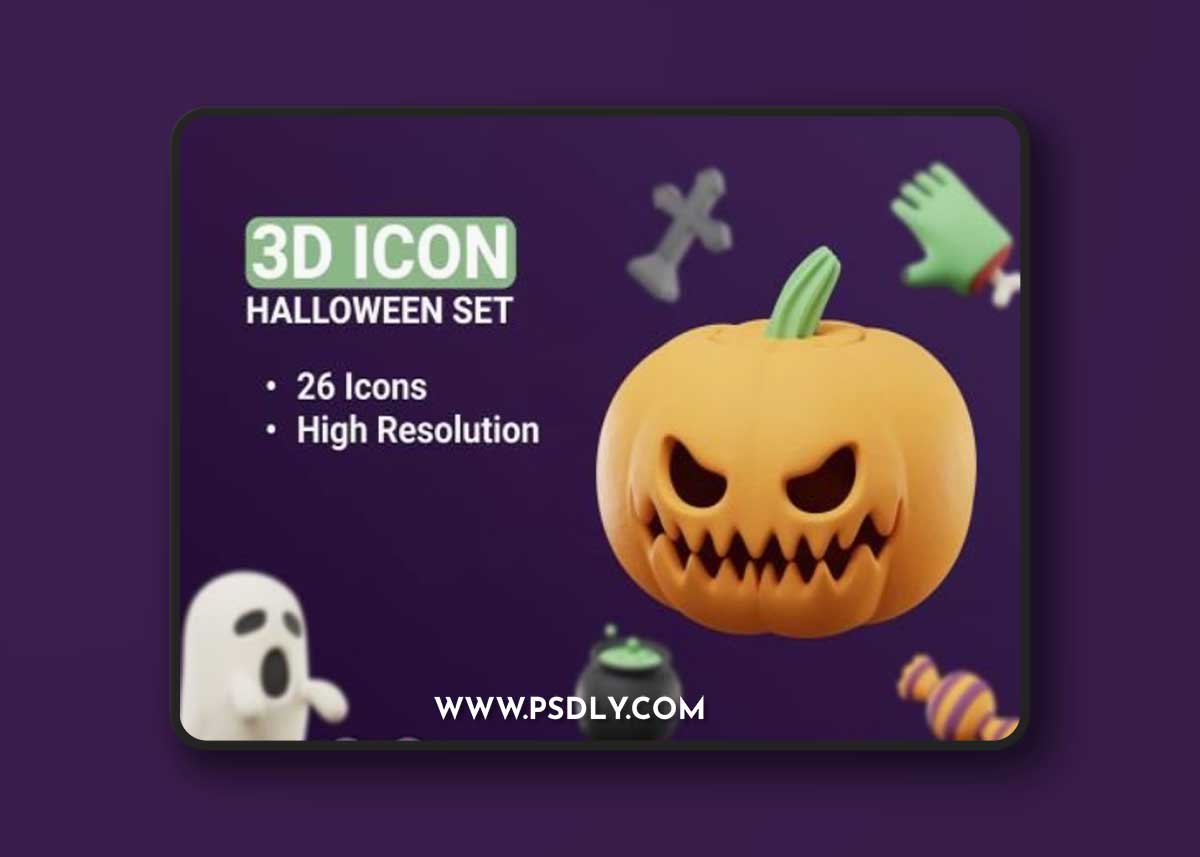 3D Halloween Illustration set Ui8.net