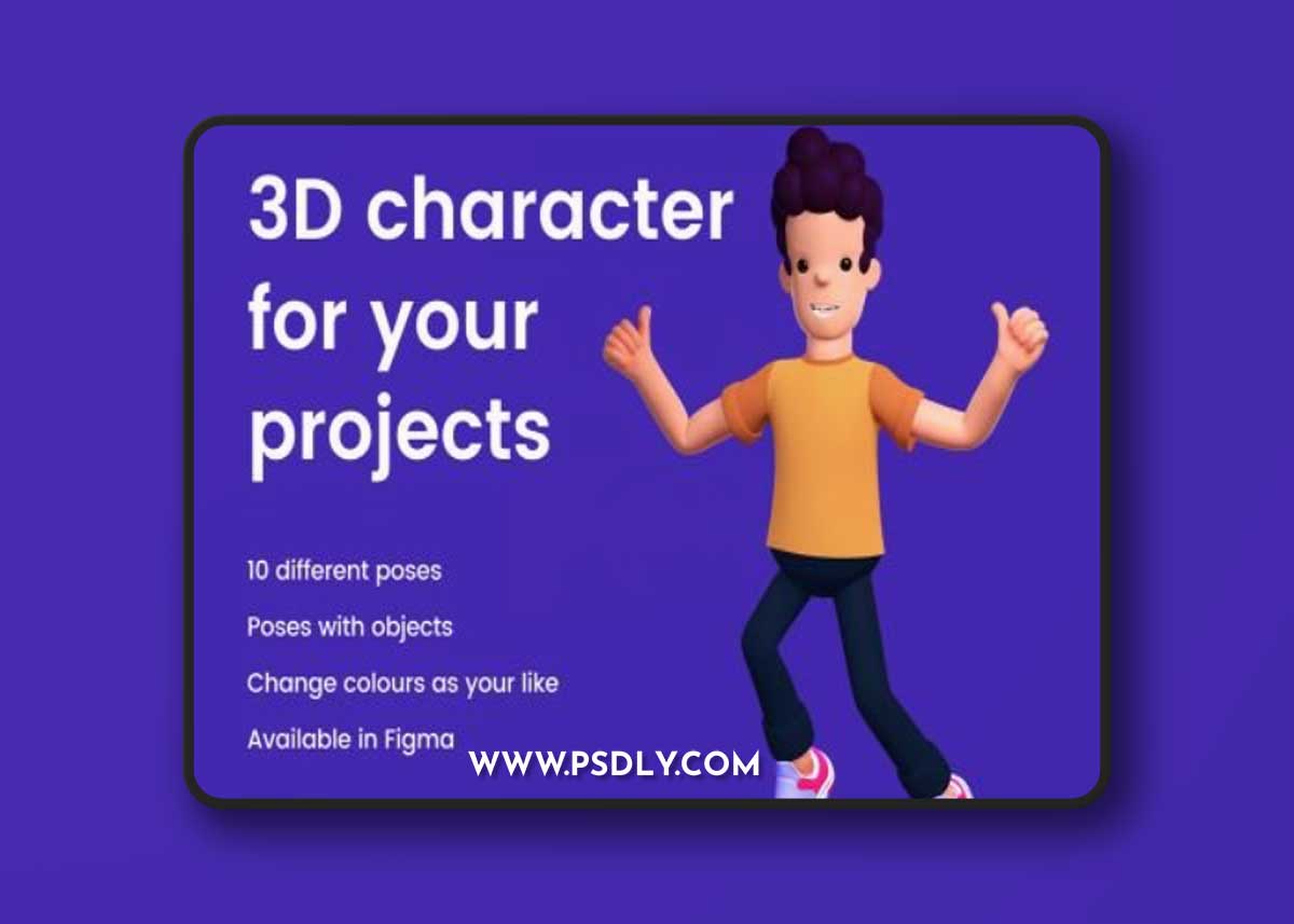3D character with 10 poses Ui8.net