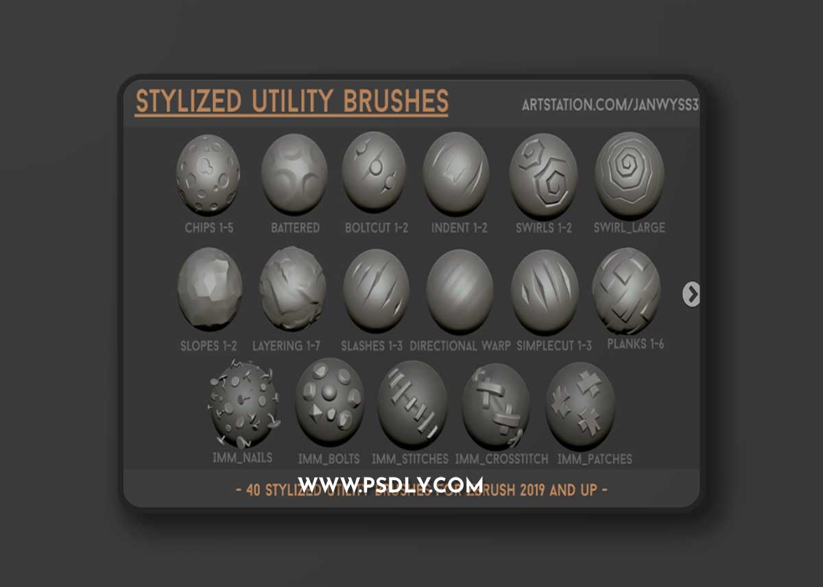 Artstation - Jan Wyss - Stylized Brushset + alphas