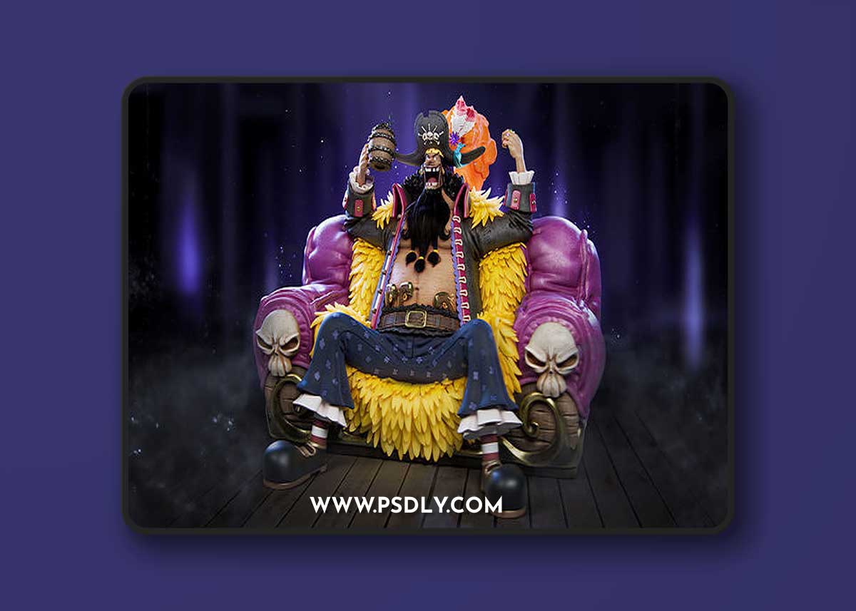 Blackbeard Marshall D Teach with Throne – 3D Print Model