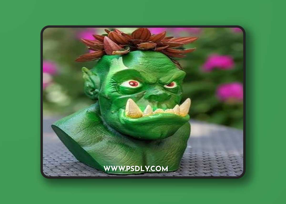 Cartoon Style Orc Planter – 3D Print Model