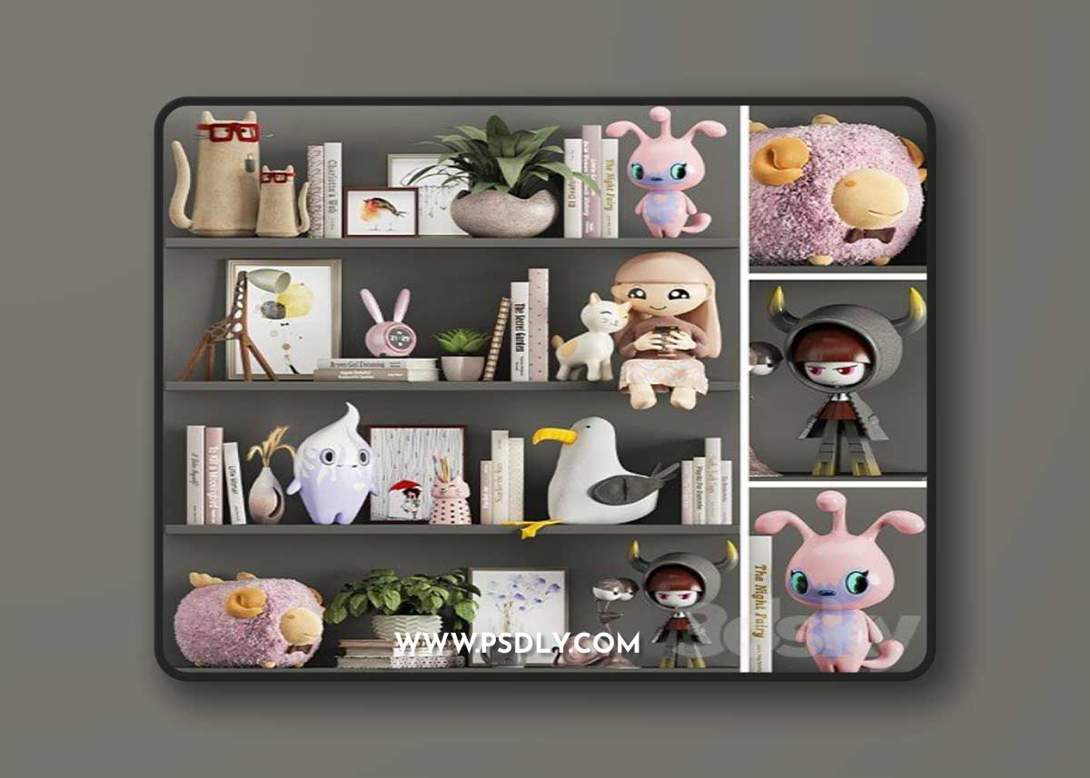 Decor set for girls 3D Model