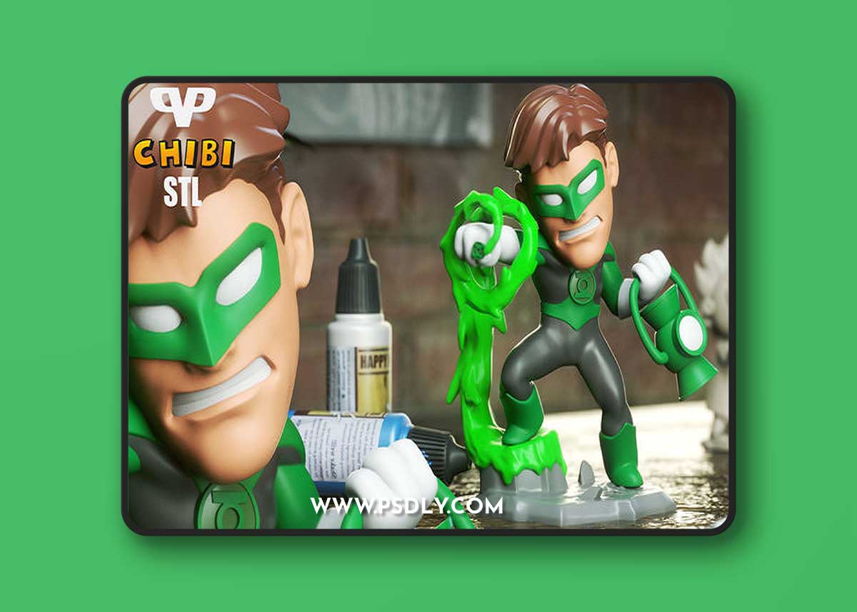 Green Lantern Chibi – 3D Print Model