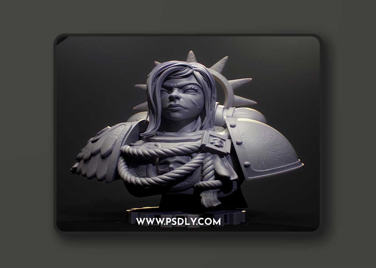 Jigglystix - Female Space Commander Bust – 3D Print Model