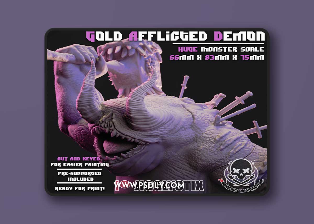 Jigglystix - Gold Afflicted Demon – 3D Print Model