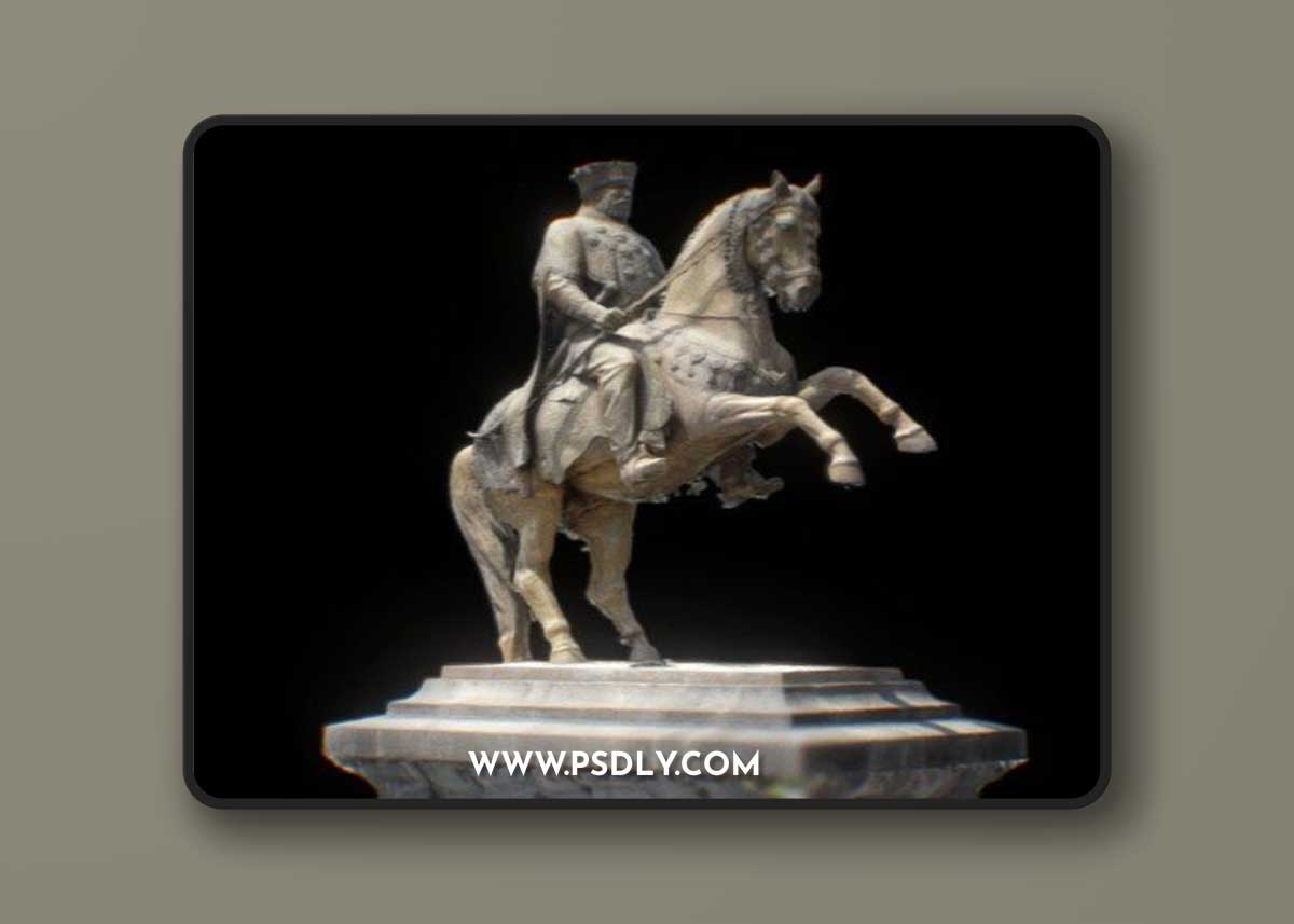 King Menelik II - Statue 3D Model