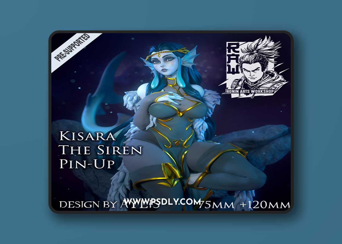 Kisara The Siren NSFW Version Pin-Up – 3D Print Model