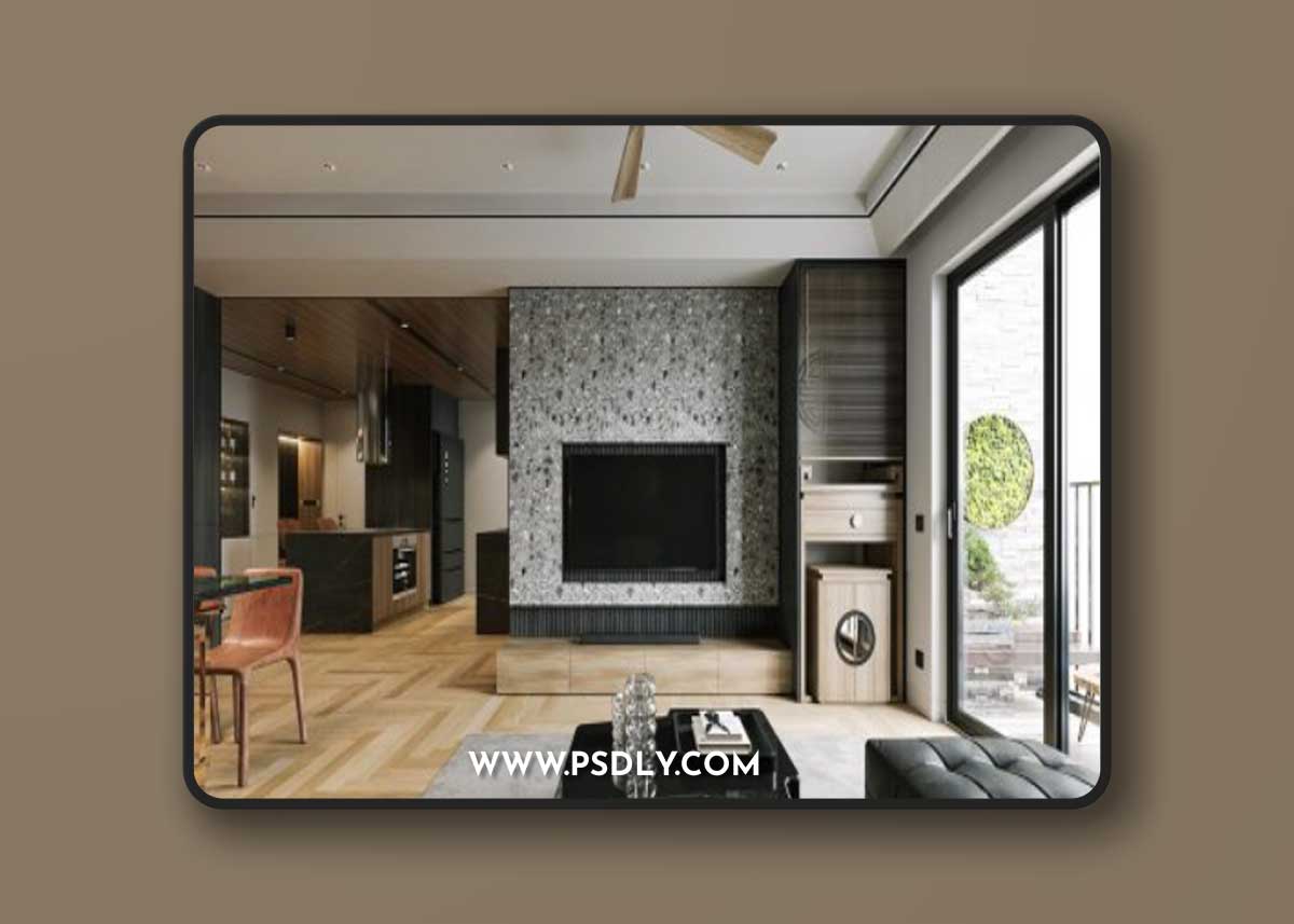 Living Room – Kitchen Interior by Nguyen The Dinh