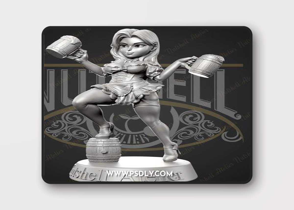 Nutshell Atelier - Chibi Barmaid – 3D Print Model