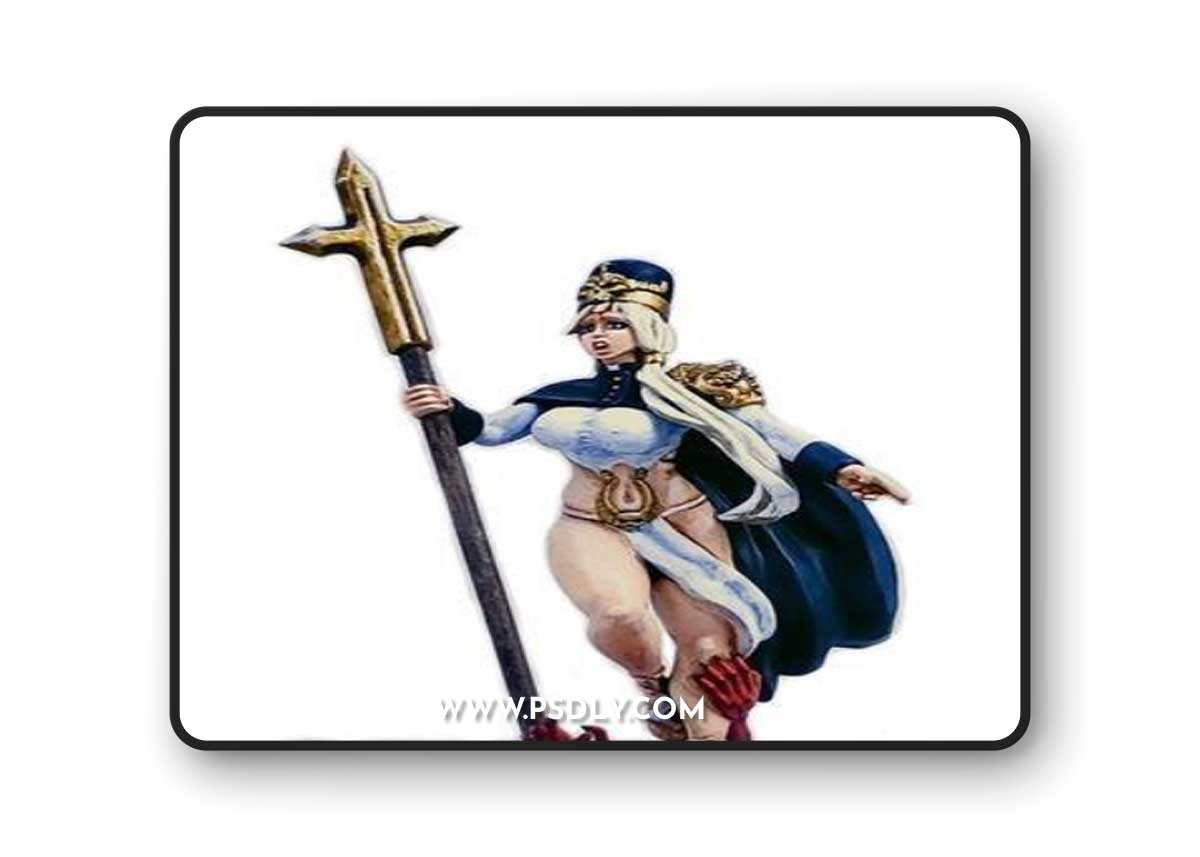 Pinup Priestess Miniature – 3D Print Model