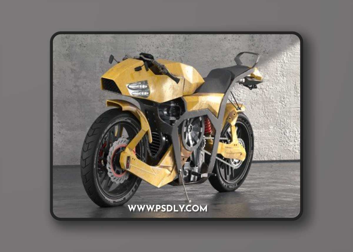 Sci-fi motorcycle 3D Model