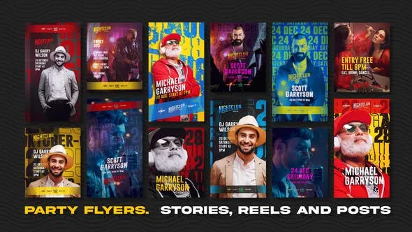 Videohive Party Flyers. Stories, Reels and Posts 47137722