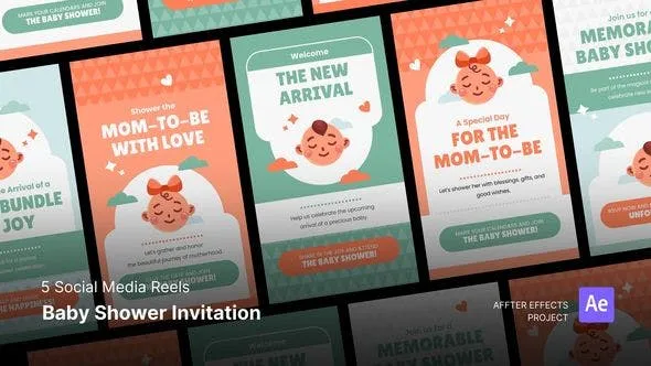 Videohive Social Media Reels - Baby Shower After Effects Template 47165868