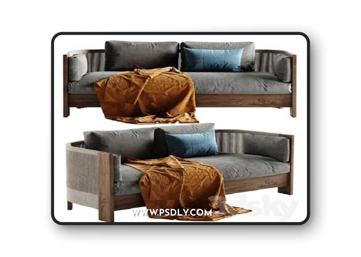 West elm porto sofa 3D Model