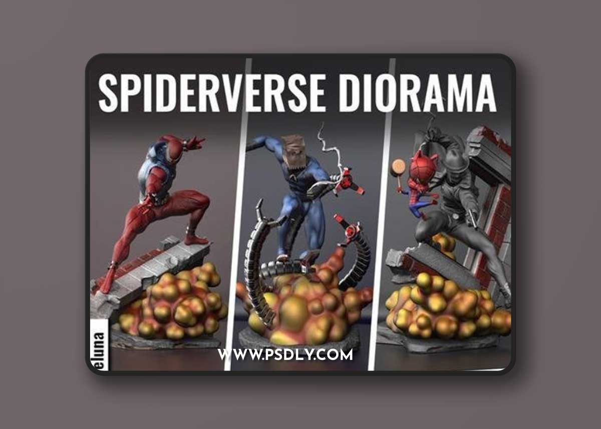 Angel e luna - Spiderverse Diorama June 2023 – 3D Print Model