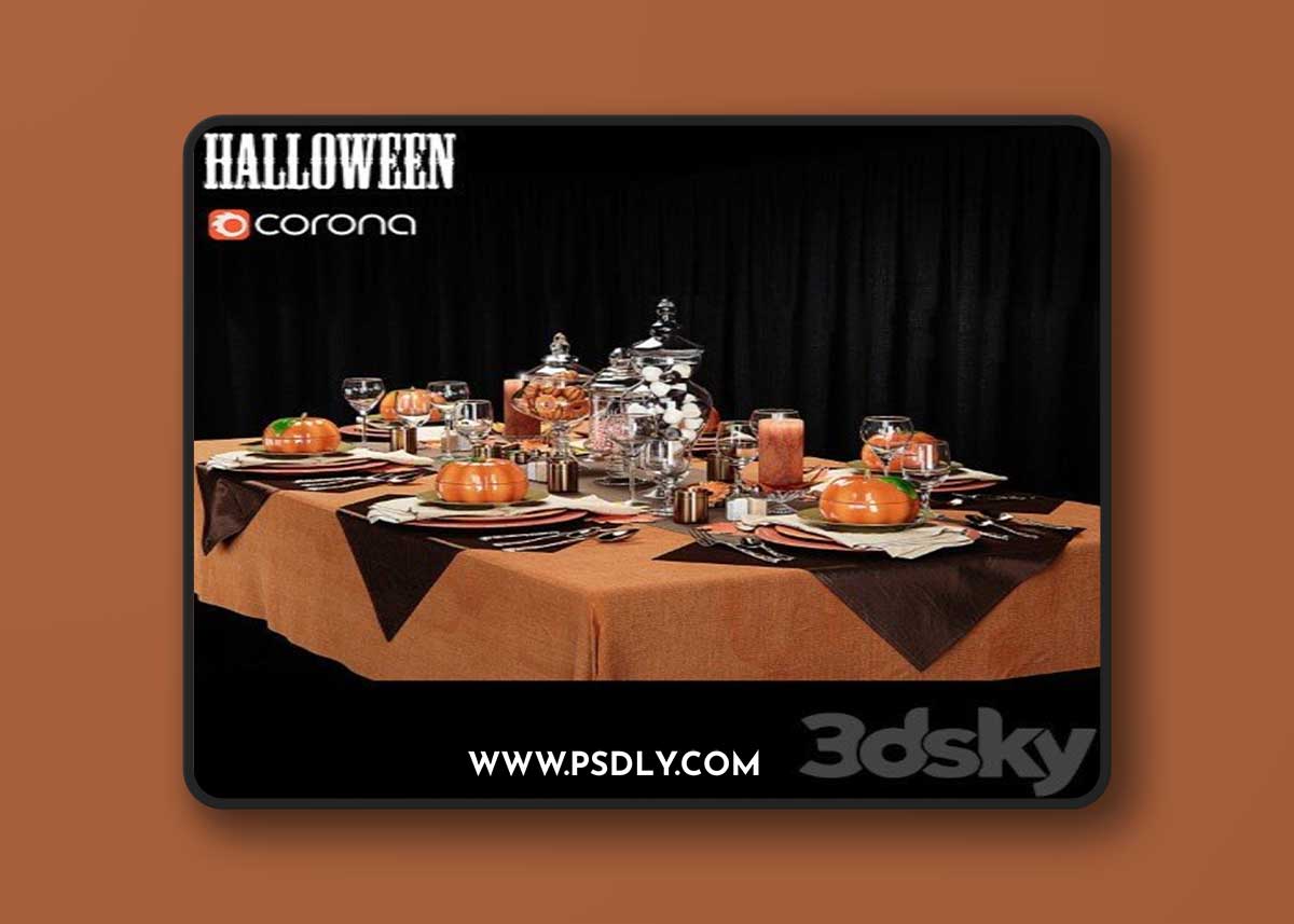 At the contest table setting in the style of Halloween