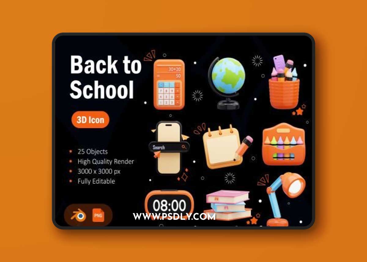 Back-to-School-3D-Assets-Ui8.net