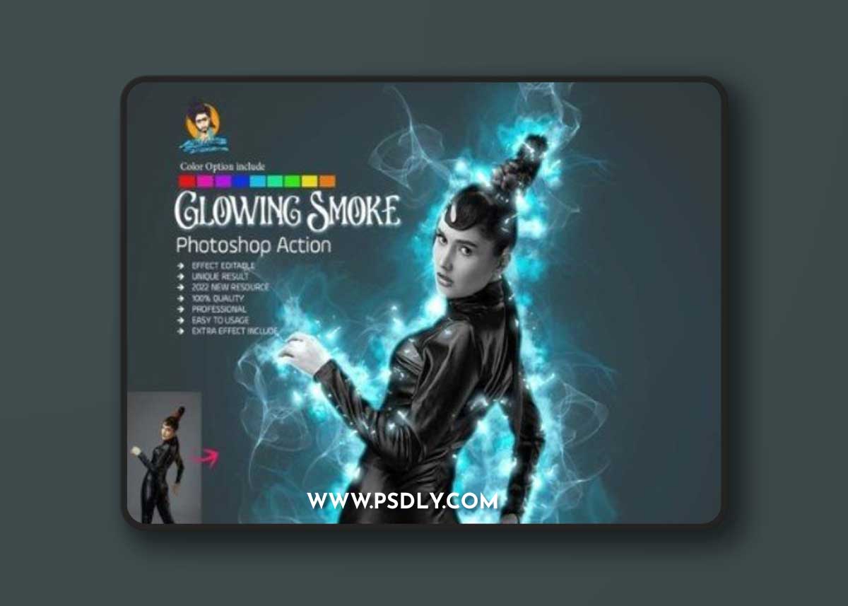 Easy Glowing Smoke Photoshop Action