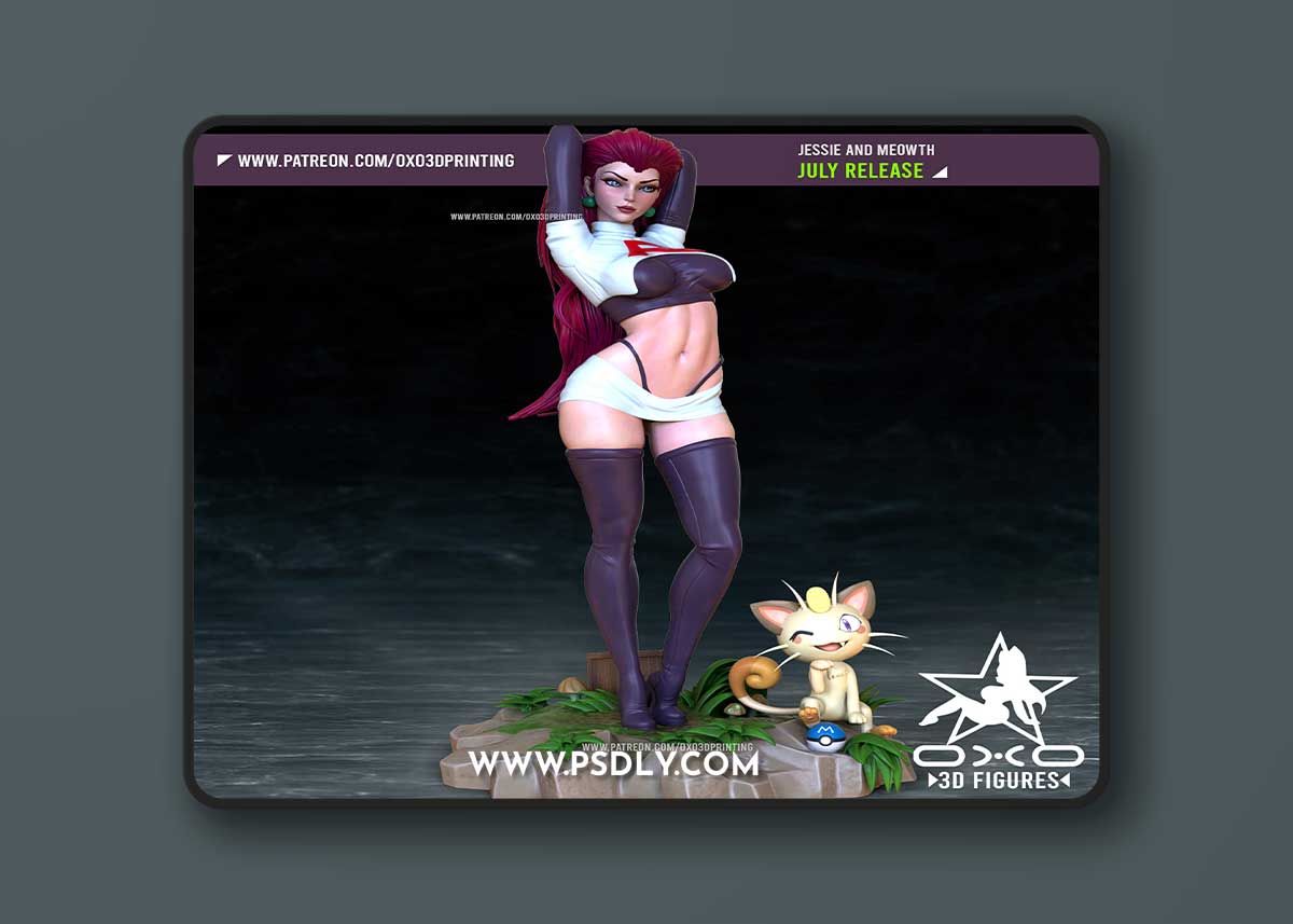 OXO3D - Jessie and Meowth from Pokemon – 3D Print Model