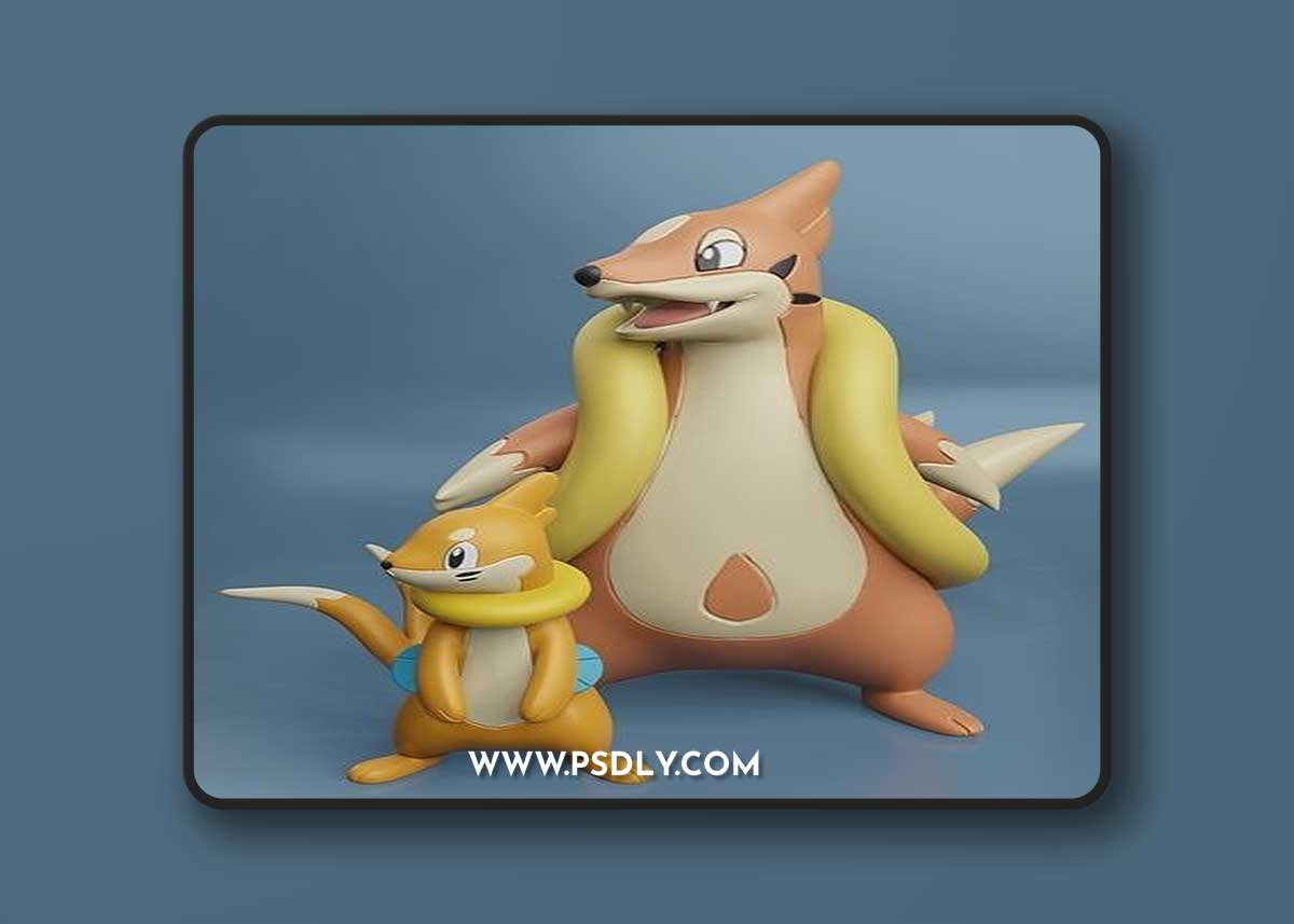Pokemon - Buizel and Floatzel – 3D Print Model