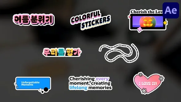Videohive Colorful Stickers for After Effects 47602739