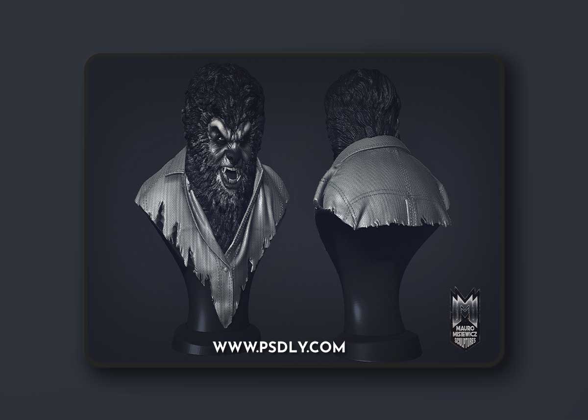 Wolfman Bust – 3D Print Model