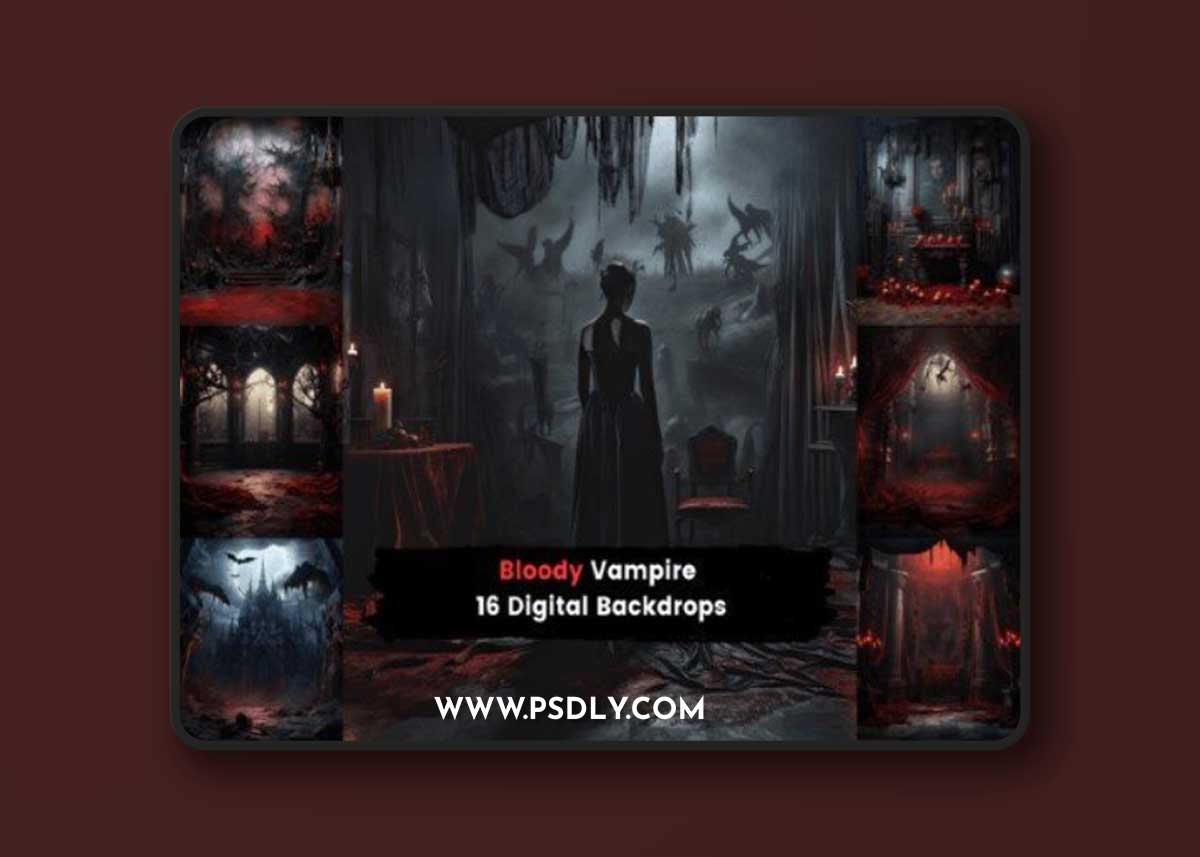 Bloody Vampire Digital Backdrops