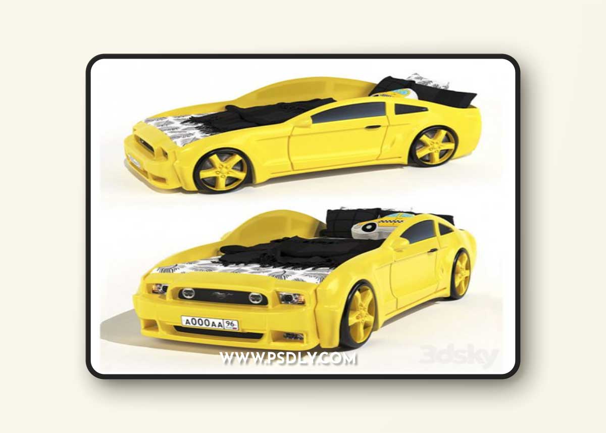 Children’s bed car 3D Model