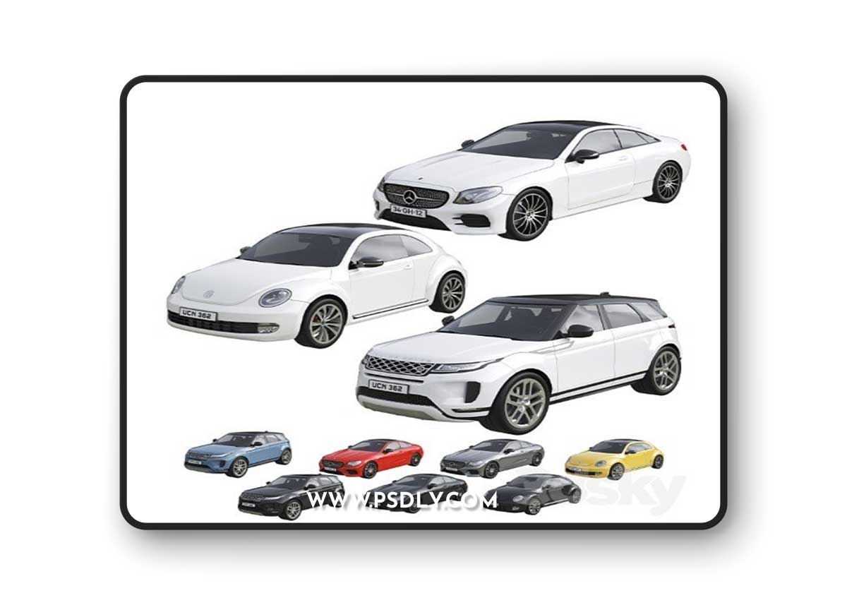 Low Poly Cars Set 3D Model