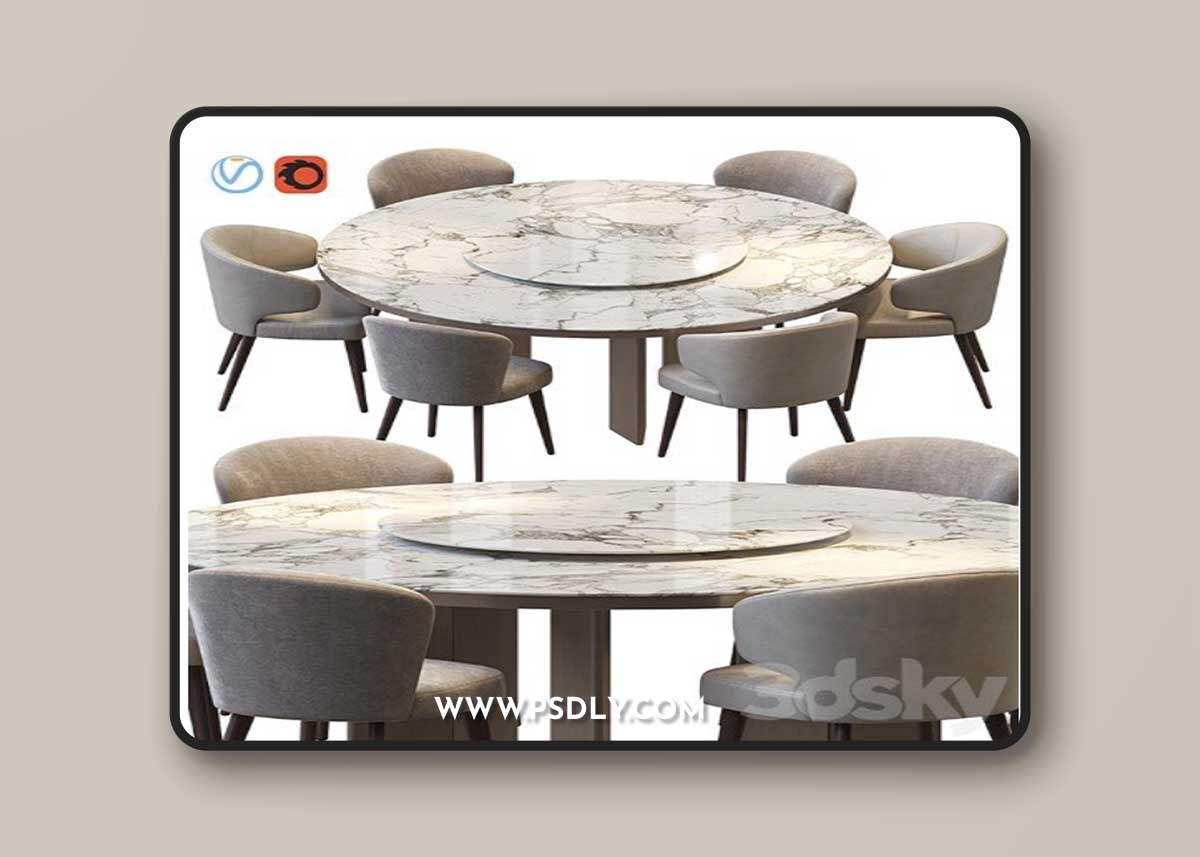 MORGAN MARBLE TABLE AND ASTON DINING CHAIR