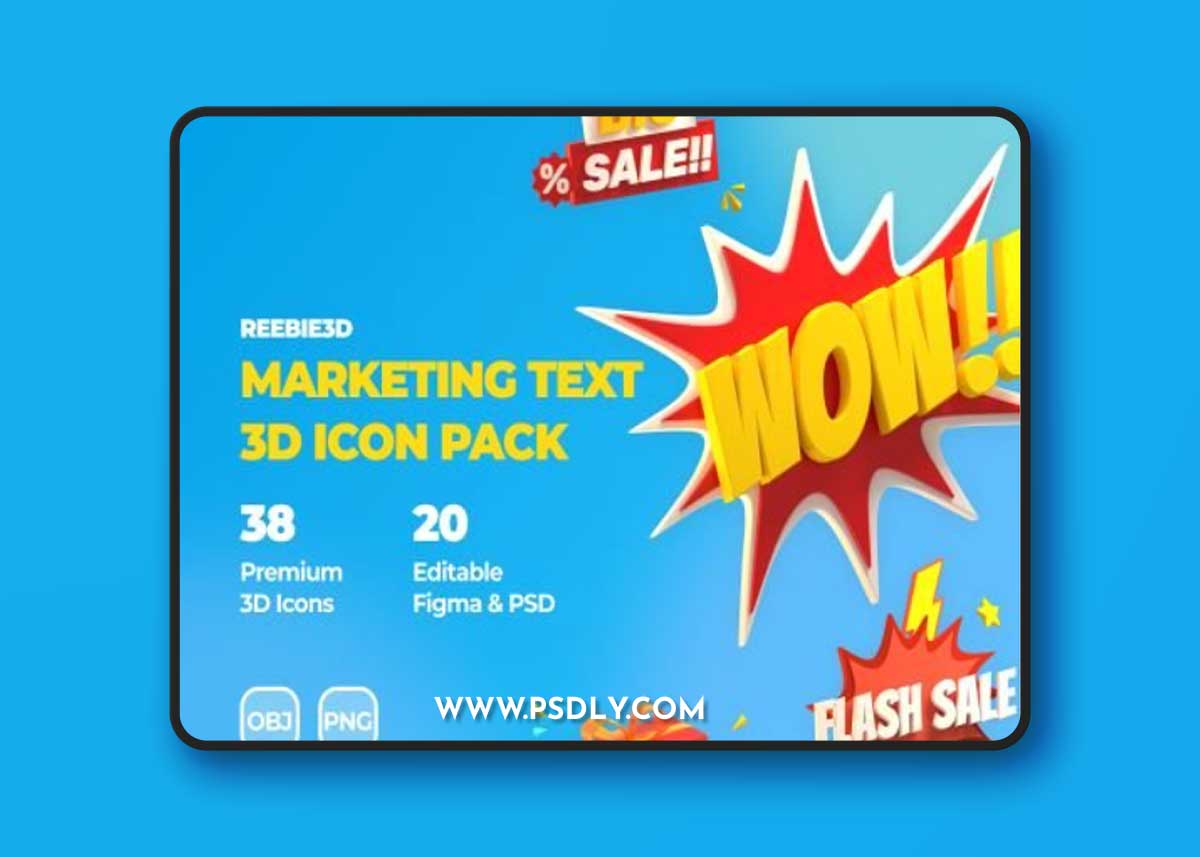 Reebie 3D Marketing Text Pack Ui8.net