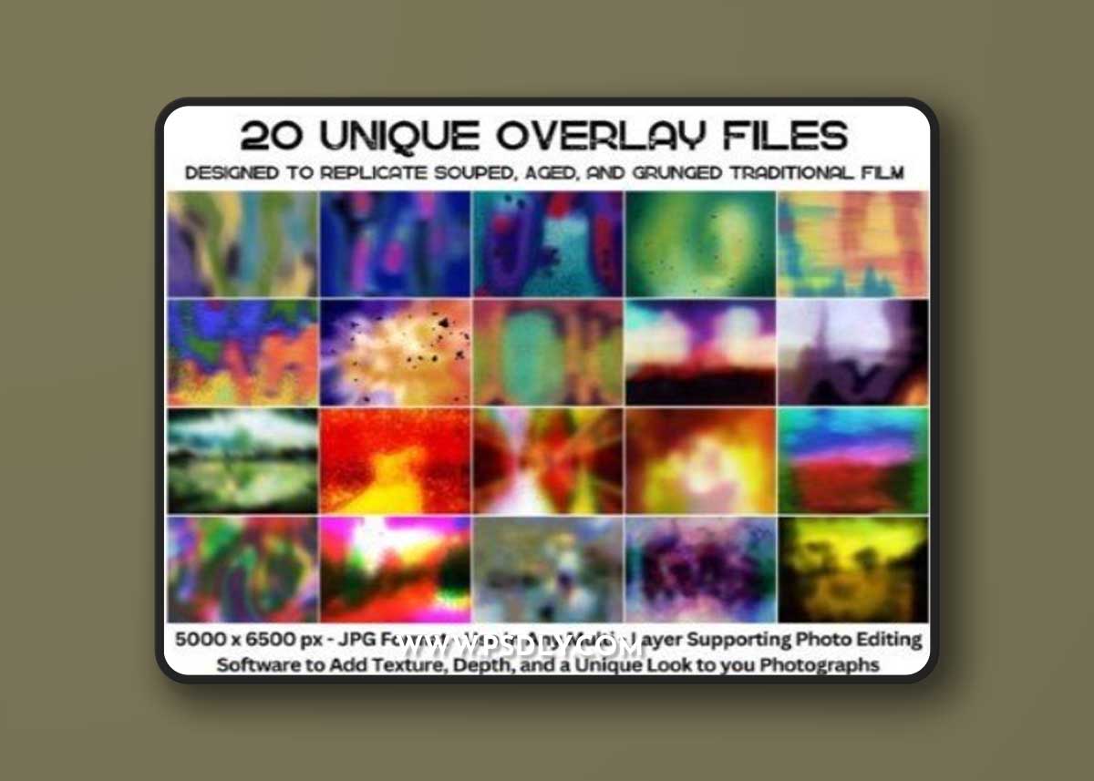 Souped Film Textured Digital Overlays