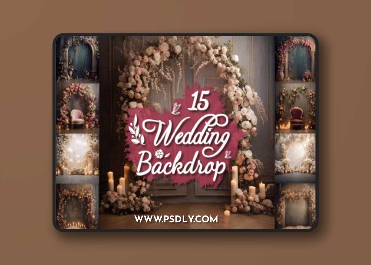Wedding Overlay Digital Backdrops Bundle