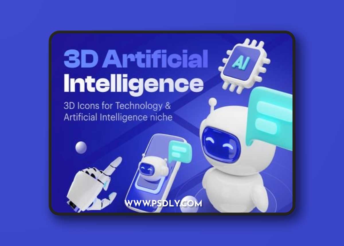 Artificially - Artificial Intelligence 3D Icon Set Ui8.net