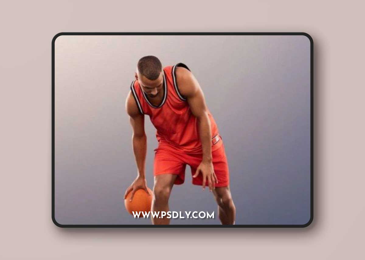 Athletic Black Basketball Player