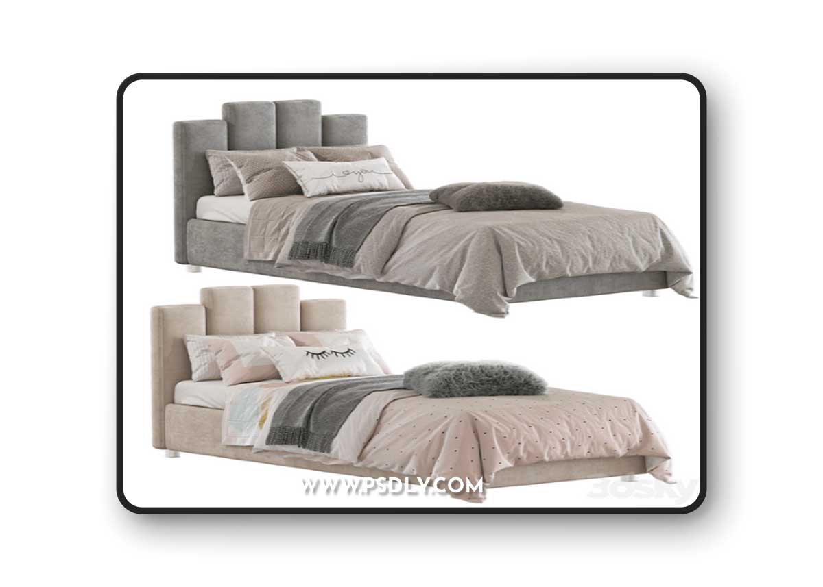 Bed with a soft headboard 10