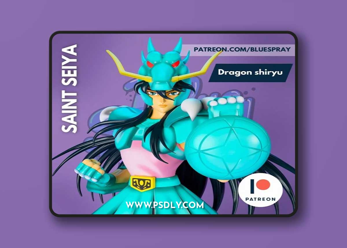 Blue Spray - Dragon Shiryu Sculpture (Saint Seiya) – 3D Print Model