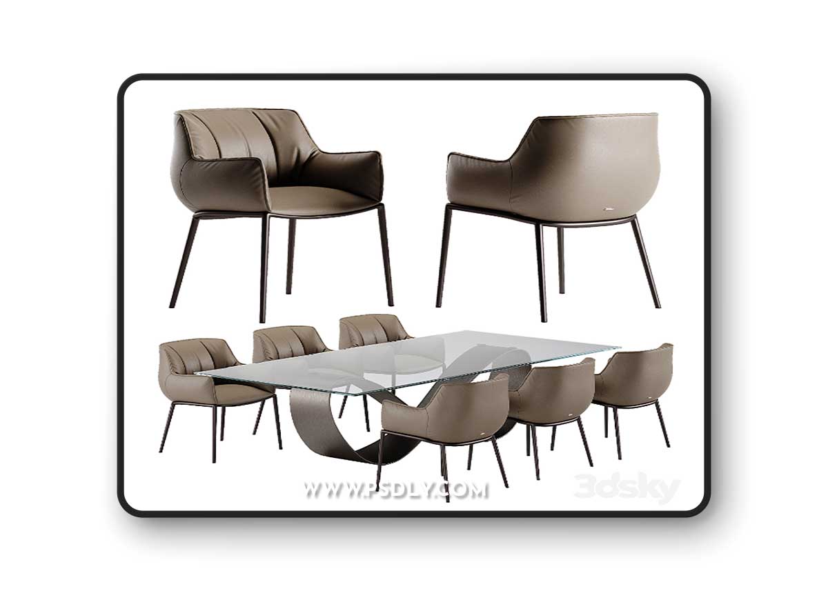 Cattelan Italia Butterfly table Rhonda chair set
