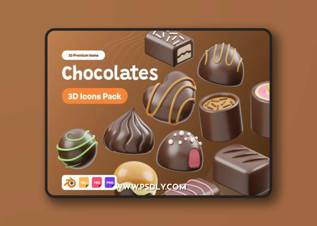Chocolate 3D Icon Ui8.net