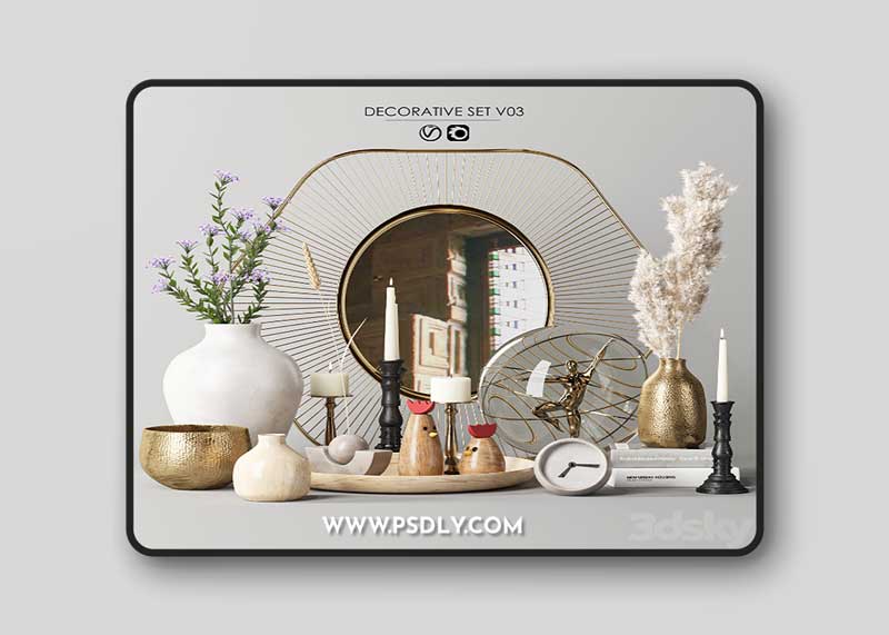 Decorative set v3 3D Model