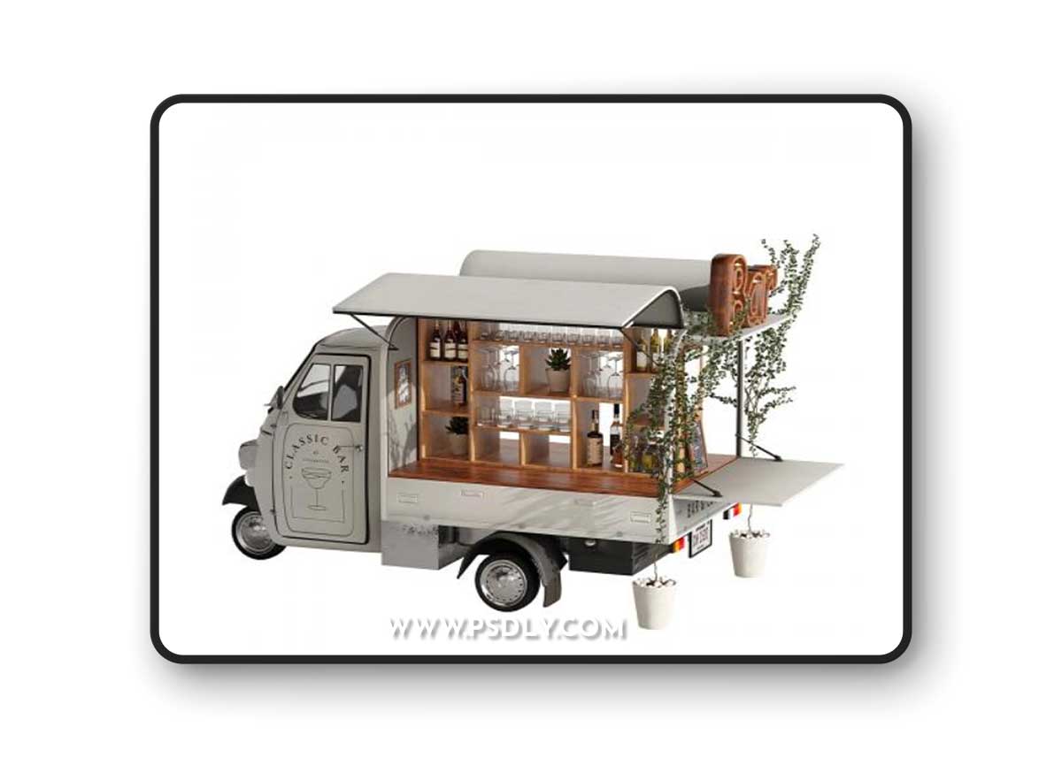 Foodtruck Bar set 6 3D Model