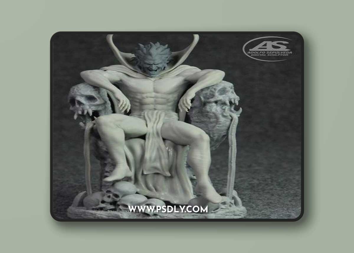Mephisto on Throne by Adolfo Sepúlveda – 3D Print Model