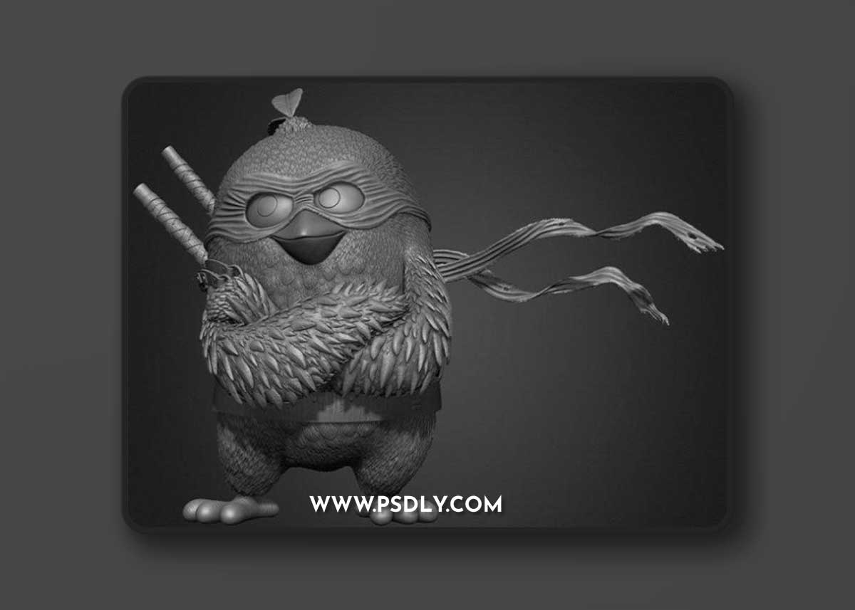 Red Mash-Up Angry Birds Ninja – 3D Print Model